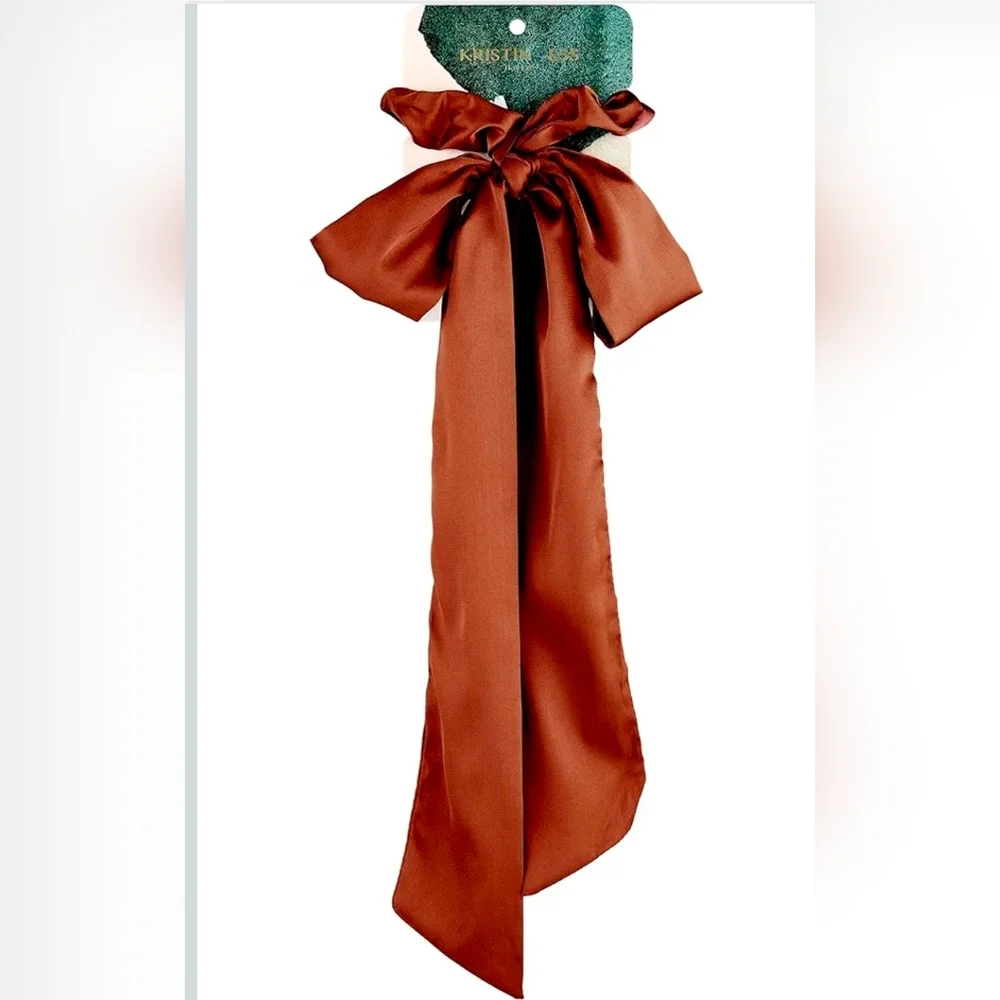 Kristin Ess Scarf Design Scrunchie - Rust - Picture 1 of 2